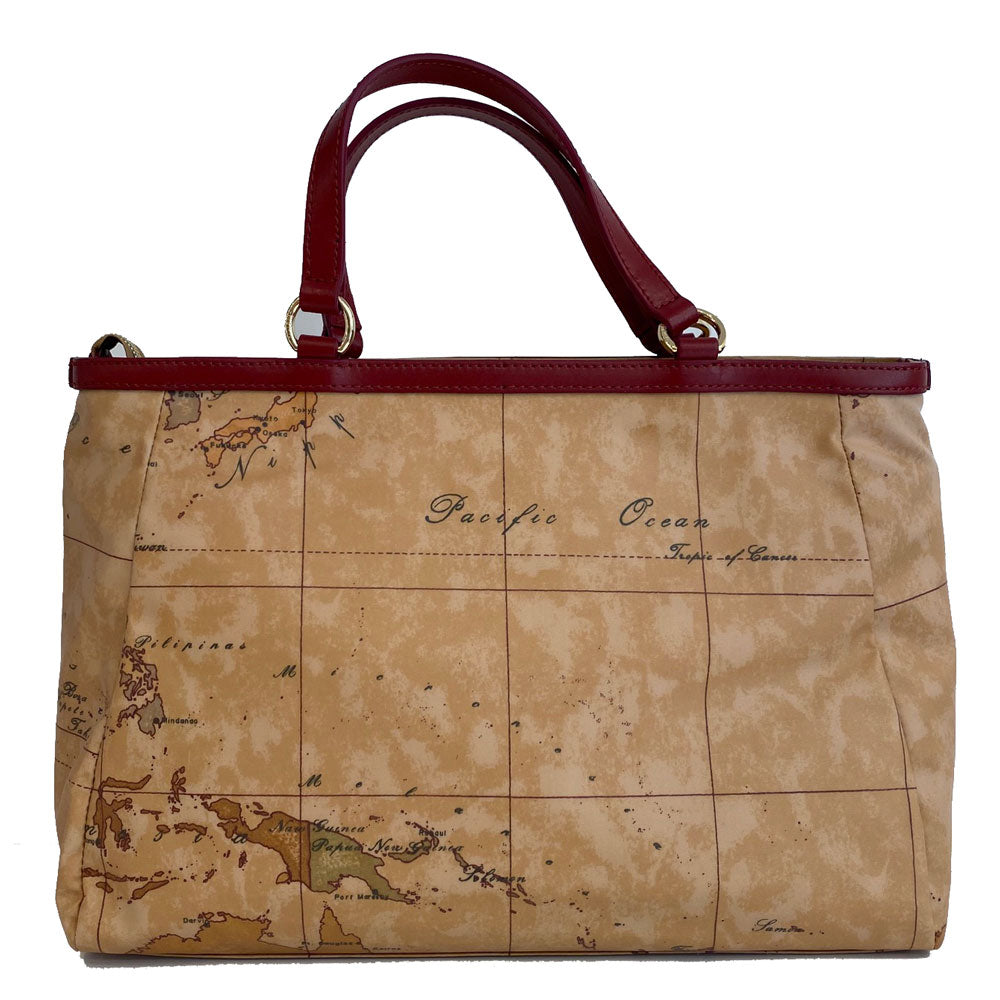 Borsa Donna a Mano 1A Classe Alviero Martini linea Geo Soft Liberty colore Geo Classic e Bordeaux GP56