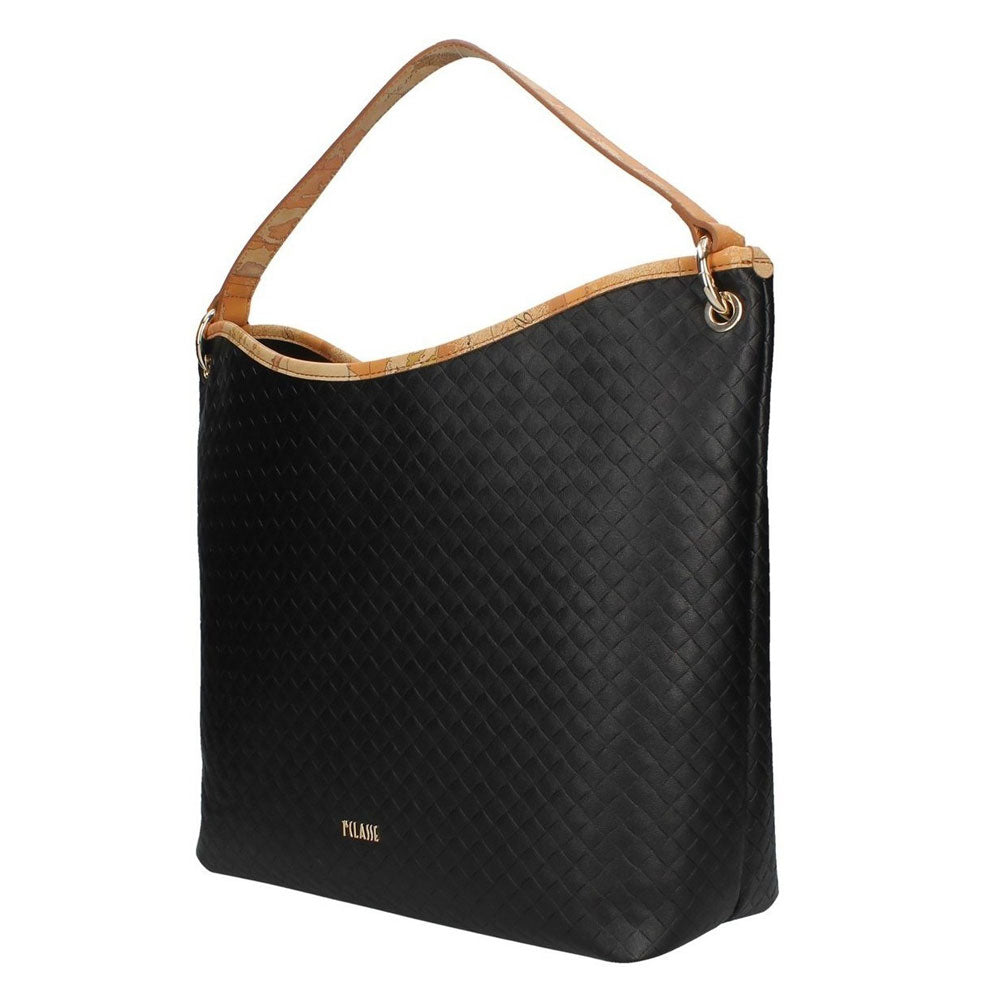 Borsa Donna a Spalla 1A Classe Alviero Martini linea Beverly Effetto Intrecciato Nero GQ62