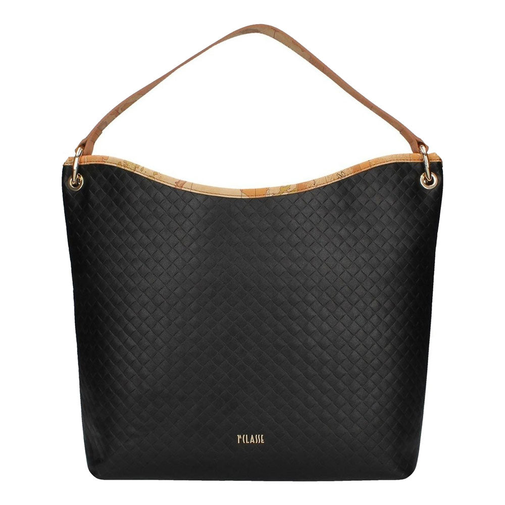 Borsa Donna a Spalla 1A Classe Alviero Martini linea Beverly Effetto Intrecciato Nero GQ62