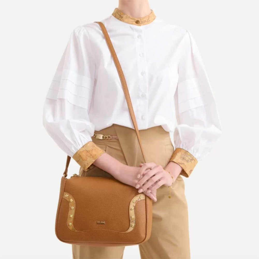 Borsa Donna a Tracolla 1A Classe Alviero Martini linea Fancy color Noce ...