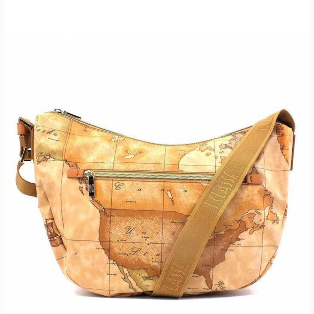 Große Damen-Umhängetasche 1A Classe Alviero Martini Selene Soft Geo Classic-Linie und Braun GU68