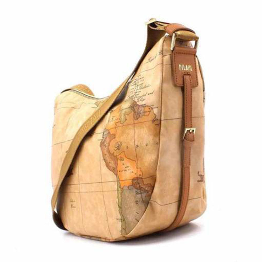 Große Damen-Umhängetasche 1A Classe Alviero Martini Selene Soft Geo Classic-Linie und Braun GU68