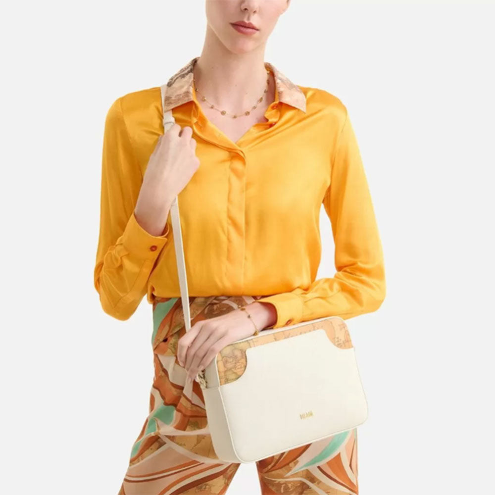 Große Damen-Umhängetasche 1A Classe Alviero Martini Girl City-Linie, Weiß GU92