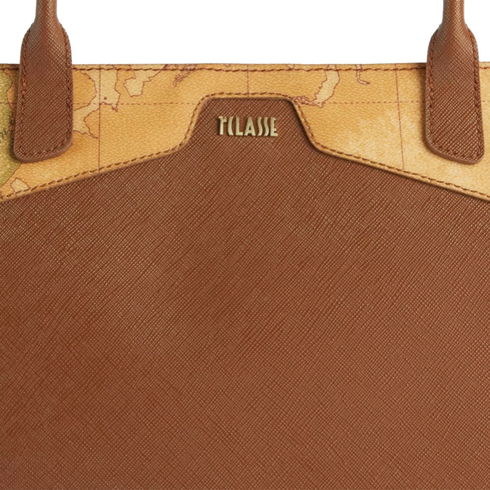 Women's Large Chestnut Leather Handbag 1A Classe ALVIERO MARTINI Glam City - GV67