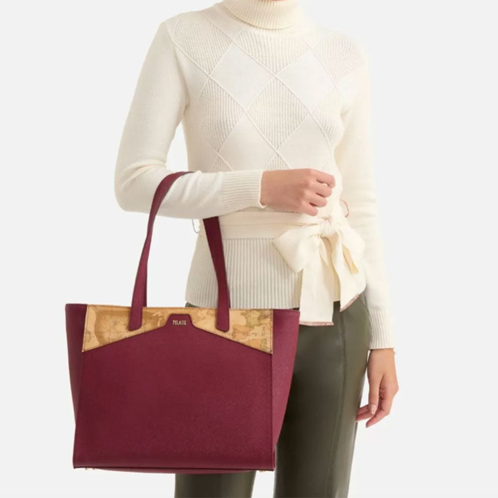 Borsa Donna Shopping Grande 1A Classe Alviero Martini linea Glam City color Cabernet GV69