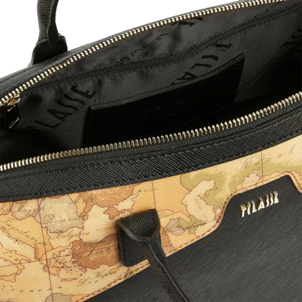 Alviero Martini Damen-Topcase-Tasche 1A Classe Glam City-Linie Schwarz GV71