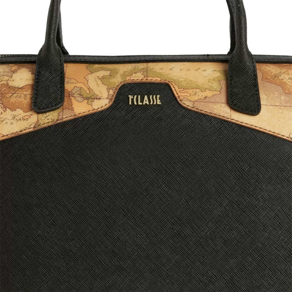 Alviero Martini Damen-Topcase-Tasche 1A Classe Glam City-Linie Schwarz GV71