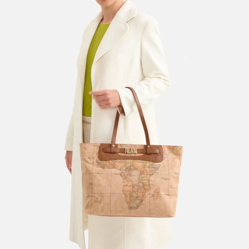 Women's Tote Bag 1A Classe ALVIERO MARTINI Soft Generation in Geo Classic and Chestnut Print - GV76