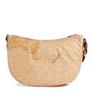 Mittlere Mezzaluna-Damentasche 1A Classe Alviero Martini Soft Generation-Linie mit Geo Classic- und Kastanien-Print GV78