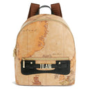 1A Classe Alviero Martini Damenrucksack Soft Generation-Linie mit Geo Classic-Print und Schwarz GV80