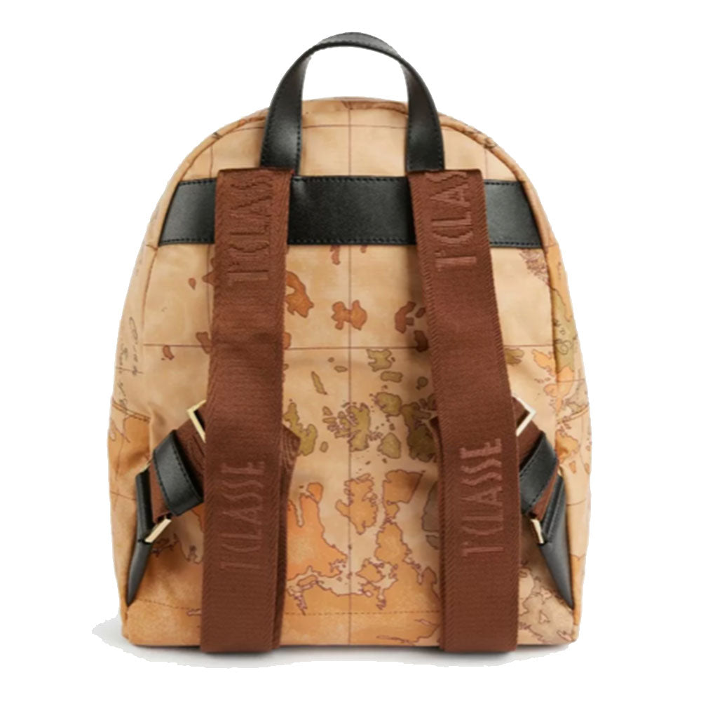 1A Classe Alviero Martini Damenrucksack Soft Generation-Linie mit Geo Classic-Print und Schwarz GV80