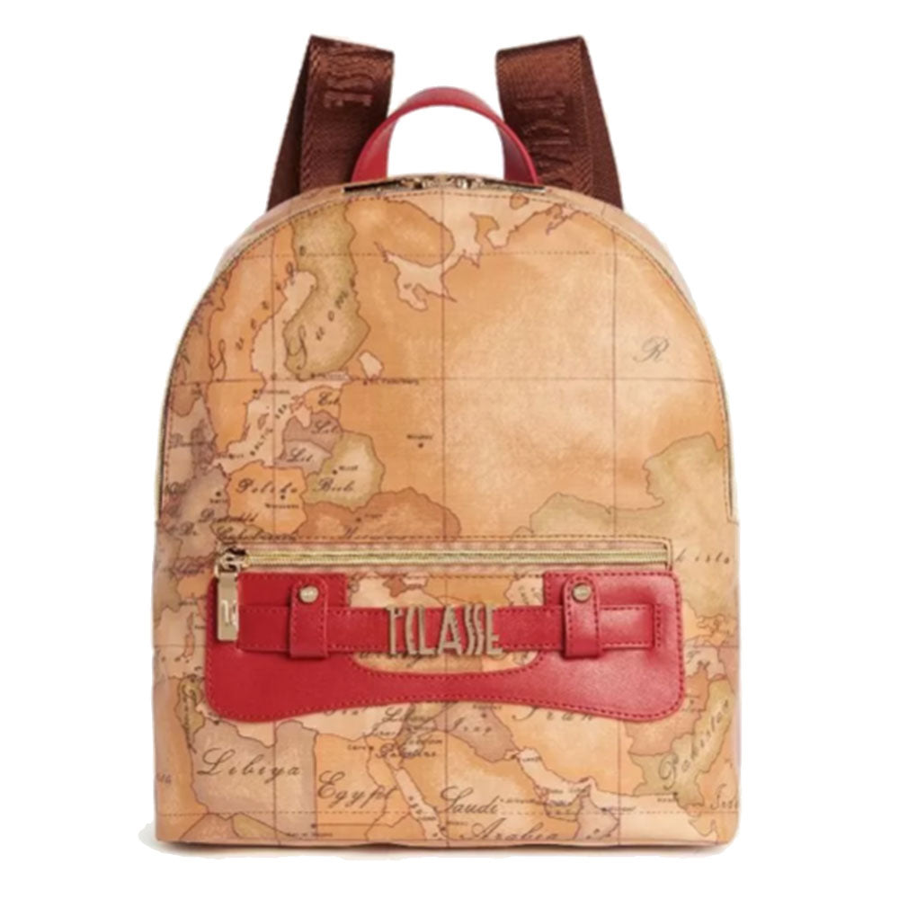 Alviero Martini 1A Classe Damenrucksack Soft Generation-Linie mit Geo Classic und Red GV80-Aufdruck