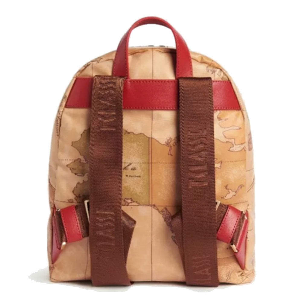 Alviero Martini 1A Classe Damenrucksack Soft Generation-Linie mit Geo Classic und Red GV80-Aufdruck