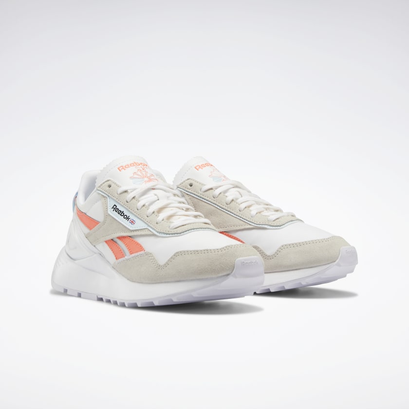 Scarpe Donna REEBOK Sneakers linea CL Legacy AZ colore Bianco Beige e Arancio