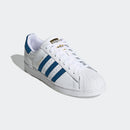 ADIDAS Schuhe Herren-Sneaker der Superstar-Linie aus weißem und blauem Leder