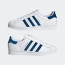 ADIDAS Schuhe Herren-Sneaker der Superstar-Linie aus weißem und blauem Leder