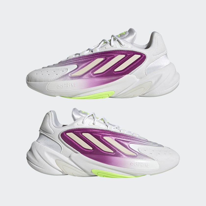 Scarpe Donna ADIDAS Sneakers linea Ozelia W colore Bianco Rosa e Verde a sconto Cuoieriashop