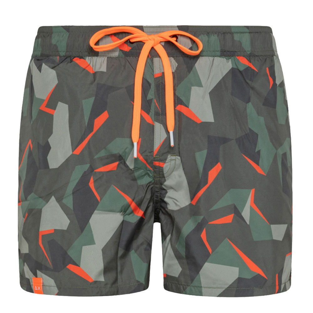 Costume Uomo SUN68 linea Micro Paint stampa Camouflage Verde Militare e Fluo