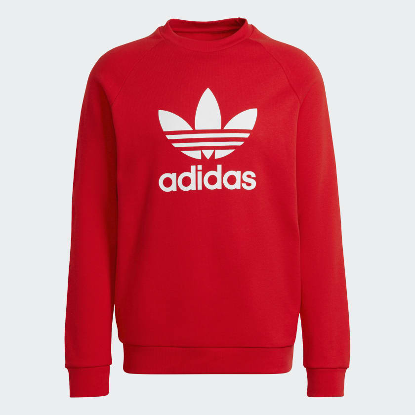 Felpa ADIDAS linea Adicolor Trefoil Crew colore Vivid Red