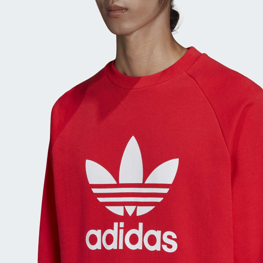 ADIDAS Sweatshirt Adicolor Trefoil Crew Linie in Vivid Red