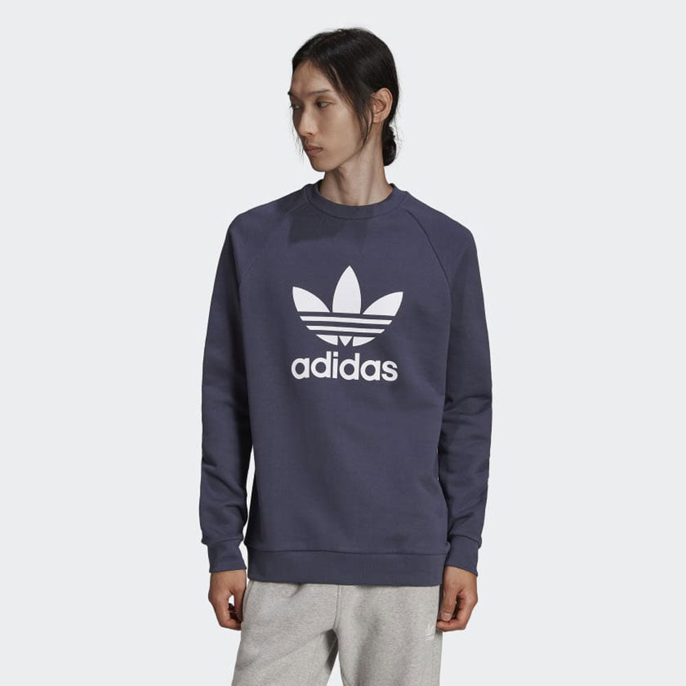 Felpa ADIDAS linea Adicolor Trefoil Crew colore Shadow Navy