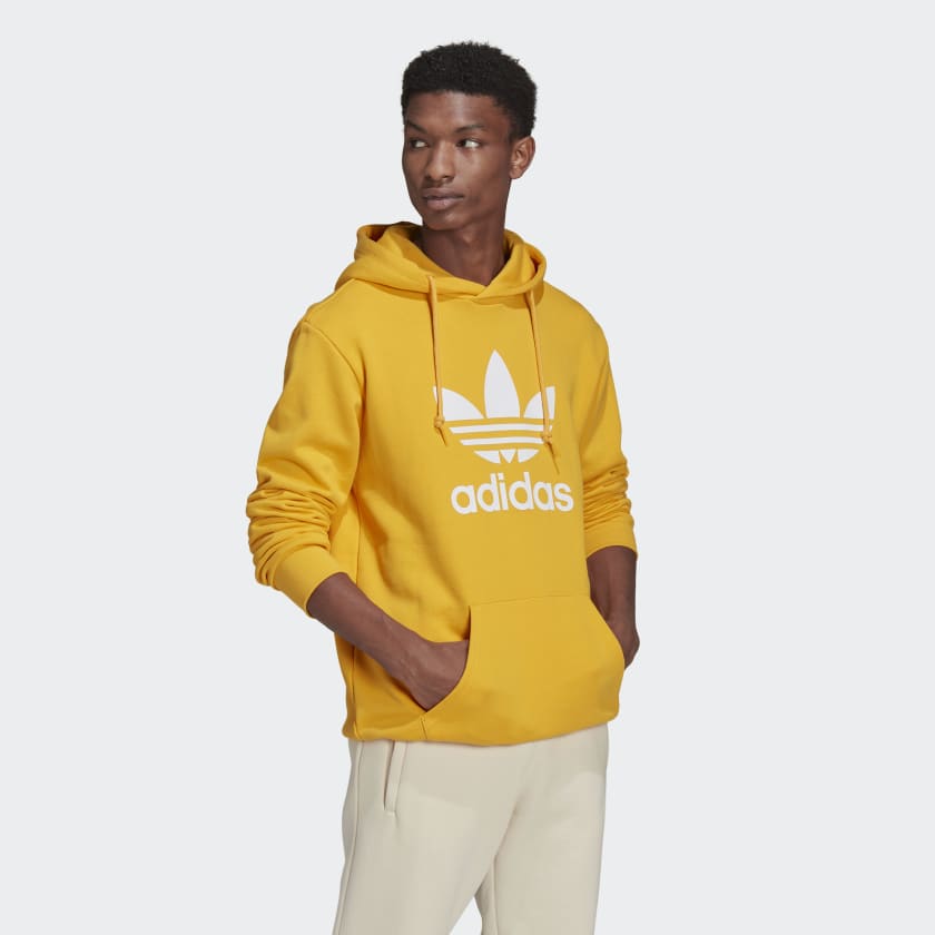 Felpa adidas gialla con cappuccio online