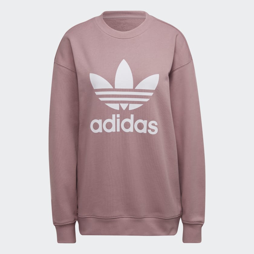 ADIDAS Damen-Sweatshirt Adicolor Trefoil Crew-Linie in Magic Mauve