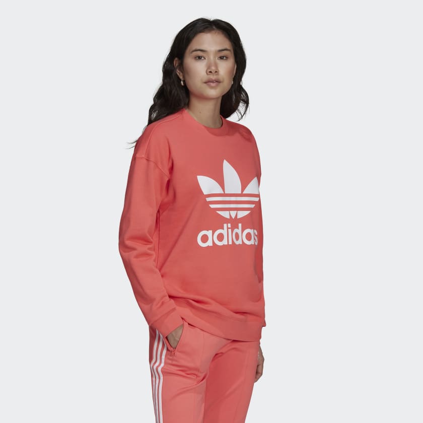 Felpa Donna ADIDAS linea Adicolor Trefoil Crew color Semi Turbo a