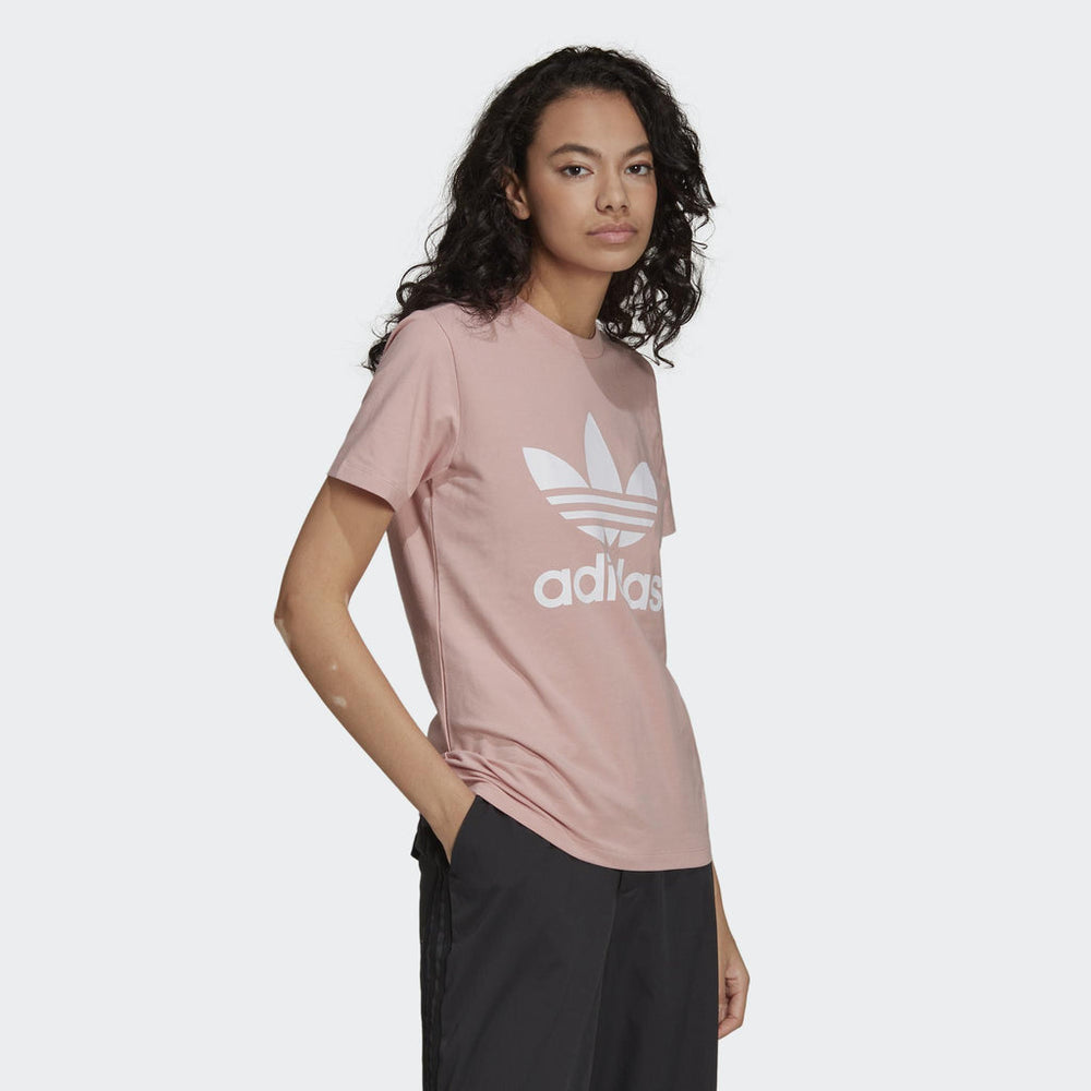 ADIDAS Damen T-Shirt Adicolor Classics Trefoil-Linie in Magic Mauve