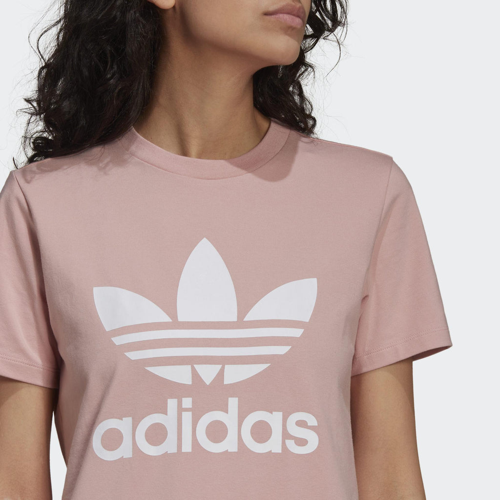 ADIDAS Damen T-Shirt Adicolor Classics Trefoil-Linie in Magic Mauve