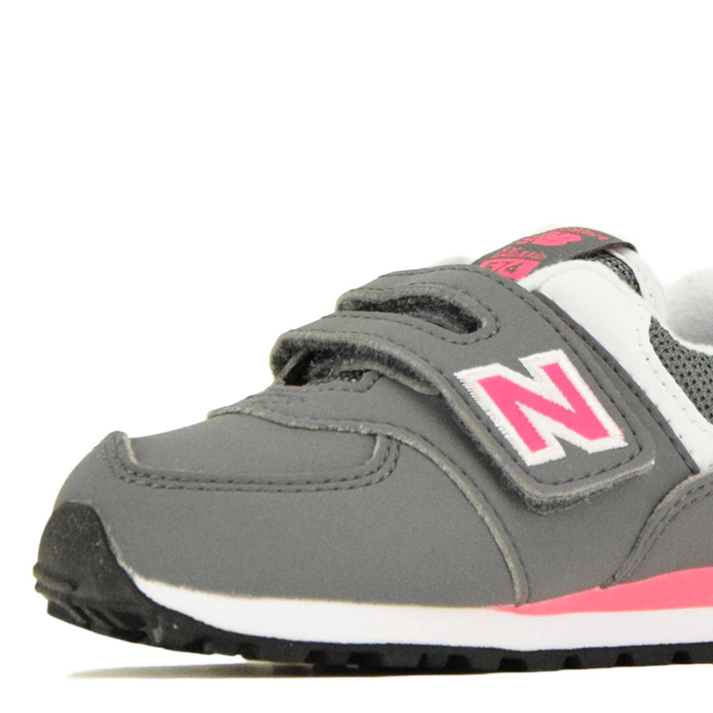Scarpe Bambina NEW BALANCE Sneakers 574 in Tessuto Sintetico e Mesh colore Grey e Pink