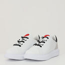 Women's White Leather Sneakers LOVE MOSCHINO with Black Details