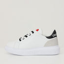 Women's White Leather Sneakers LOVE MOSCHINO with Black Details