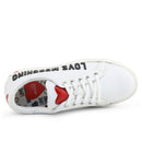 Scarpe Donna LOVE MOSCHINO Sneakers in Pelle Bianca con Logo Lettering