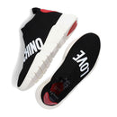 Scarpe Donna LOVE MOSCHINO Sneakers Running a Calzino Basso Nero con Logo in Contrasto