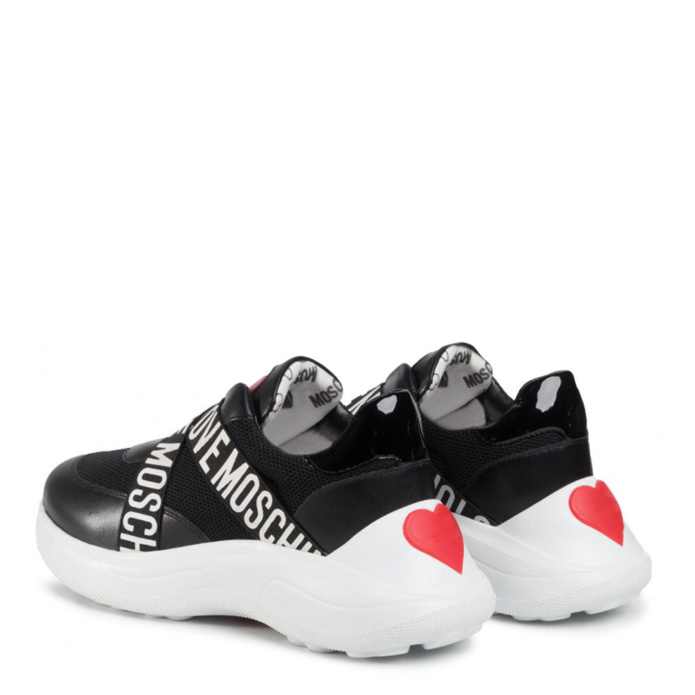 Scarpe Donna LOVE MOSCHINO Sneakers in Rete e Vernice Nero