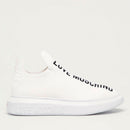 Scarpe Donna LOVE MOSCHINO Sneakers a Calzino Basso in Tessuto Bianco con Logo Ricamato