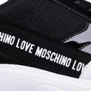 Scarpe Donna LOVE MOSCHINO Sneakers in Rete e Vernice Nero con Label Logo