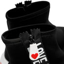 Scarpe Donna LOVE MOSCHINO Sneakers a Calzino in Neoprene Nero linea Zipper