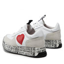 Damenschuhe LOVE MOSCHINO Running Sneakers aus weißem Leder mit Logo-Sohle