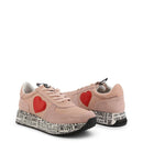 Damenschuhe LOVE MOSCHINO Running-Sneaker aus puderfarbenem Leder mit Logo-Sohle