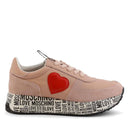 Damenschuhe LOVE MOSCHINO Running-Sneaker aus puderfarbenem Leder mit Logo-Sohle