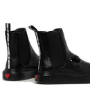 Scarpe Donna LOVE MOSCHINO Stivaletti in Pelle Nera linea Street Love con Paillettes