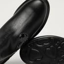 Scarpe Donna LOVE MOSCHINO Stivaletti in Pelle Nera linea Street Love con Paillettes