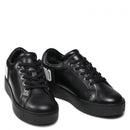 Damenschuhe LOVE MOSCHINO Schwarze Ledersneaker mit Maxi-Logo an der Ferse