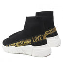 Scarpe Donna LOVE MOSCHINO Sneakers Running a Calzino colore Nero e Oro