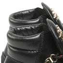 Scarpe Donna LOVE MOSCHINO Sneakers Alte in Pelle Nera linea Gold Metal Logo