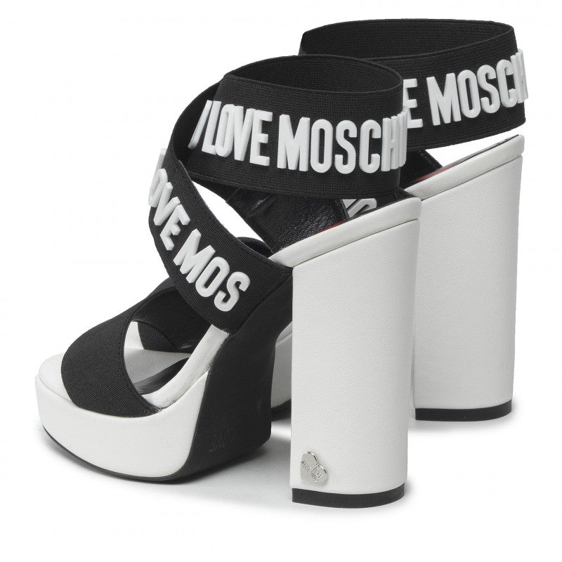 Damenschuhe LOVE MOSCHINO Absatzsandalen mit Gummibändern und Logo