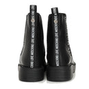 Damenschuhe LOVE MOSCHINO Beatles-Stiefeletten mit Logo-Schriftzug aus schwarzem Leder