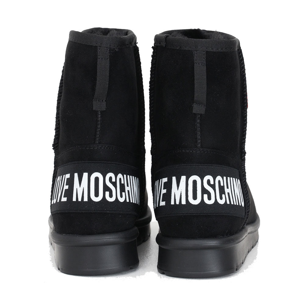 Damenschuhe LOVE MOSCHINO gepolsterte Velours-Stiefeletten in Schwarz